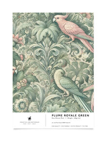 Plume Royale Green Wallpaper Sample A4