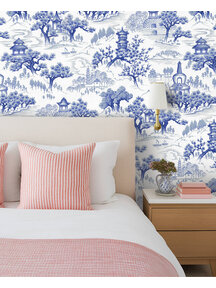Chinoiserie Blue Wallpaper