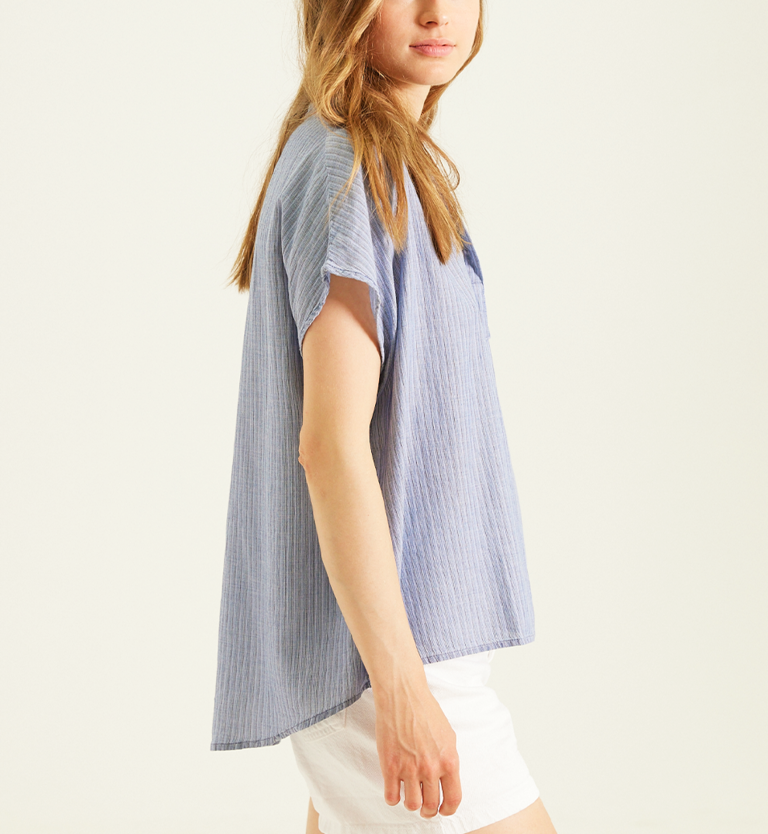 Sacrécoeur Yoko Indigo Blouse