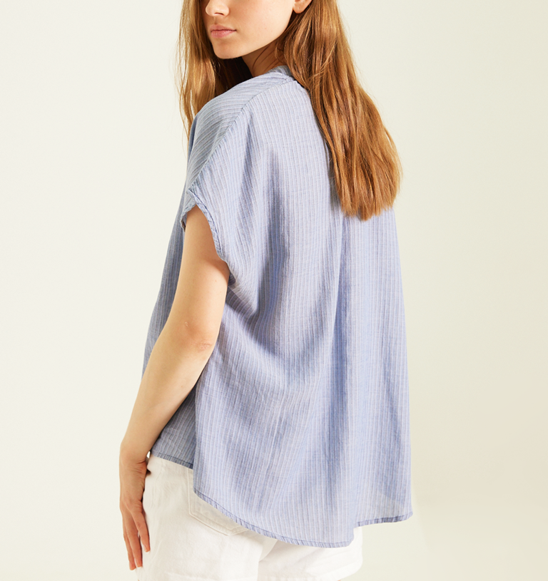 Sacrécoeur Yoko Indigo Blouse