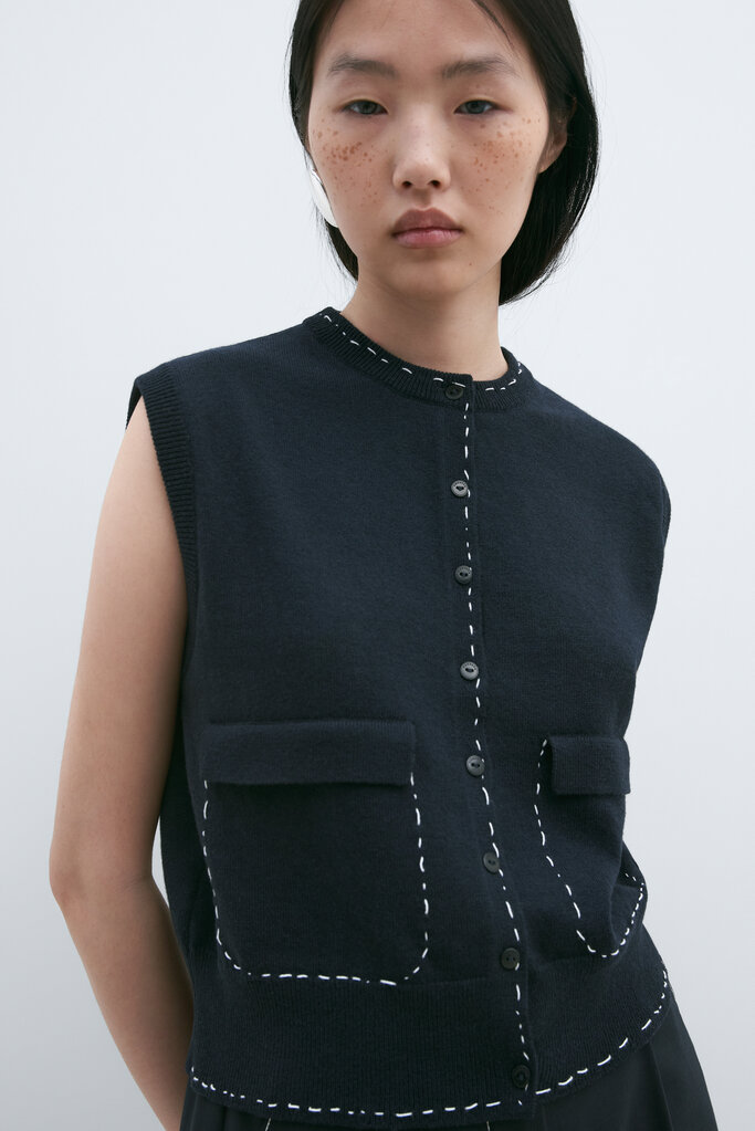Cordera Merino Wool Stitched Waistcoat