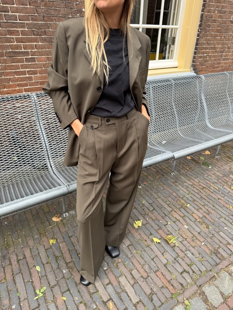 Herman pleated trousers wool