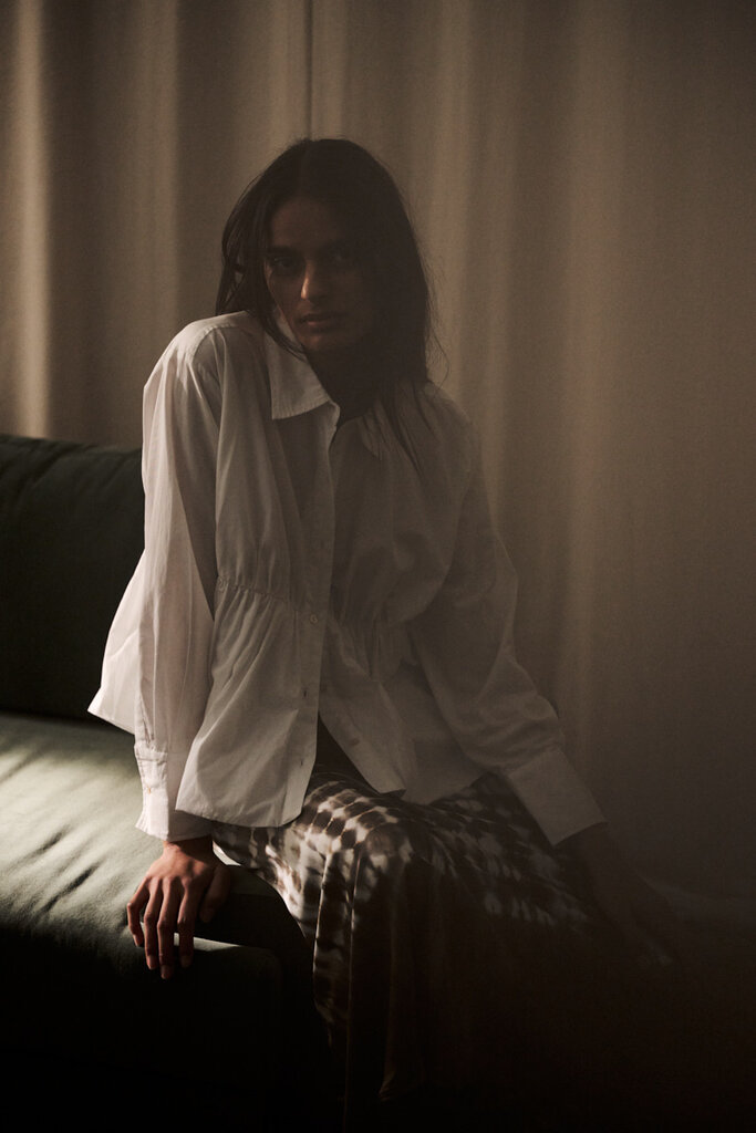 Rabens saloner Sophie Puffed Hem Shirt