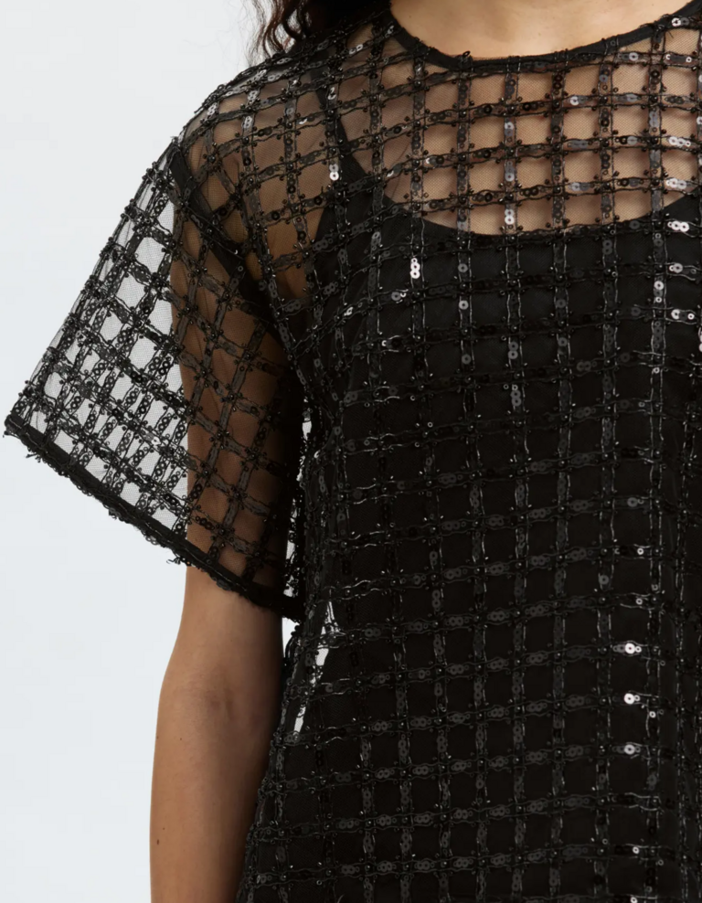 Selected Laren Cropped Sequins Top