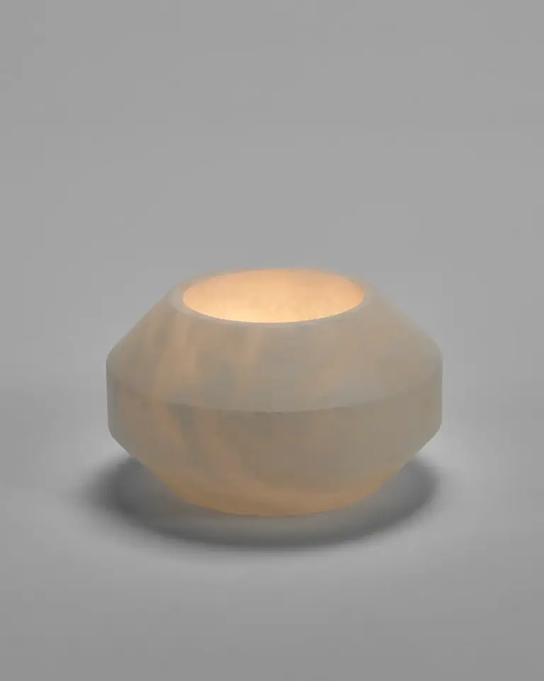 Serax Candle Holder M White Alabaster