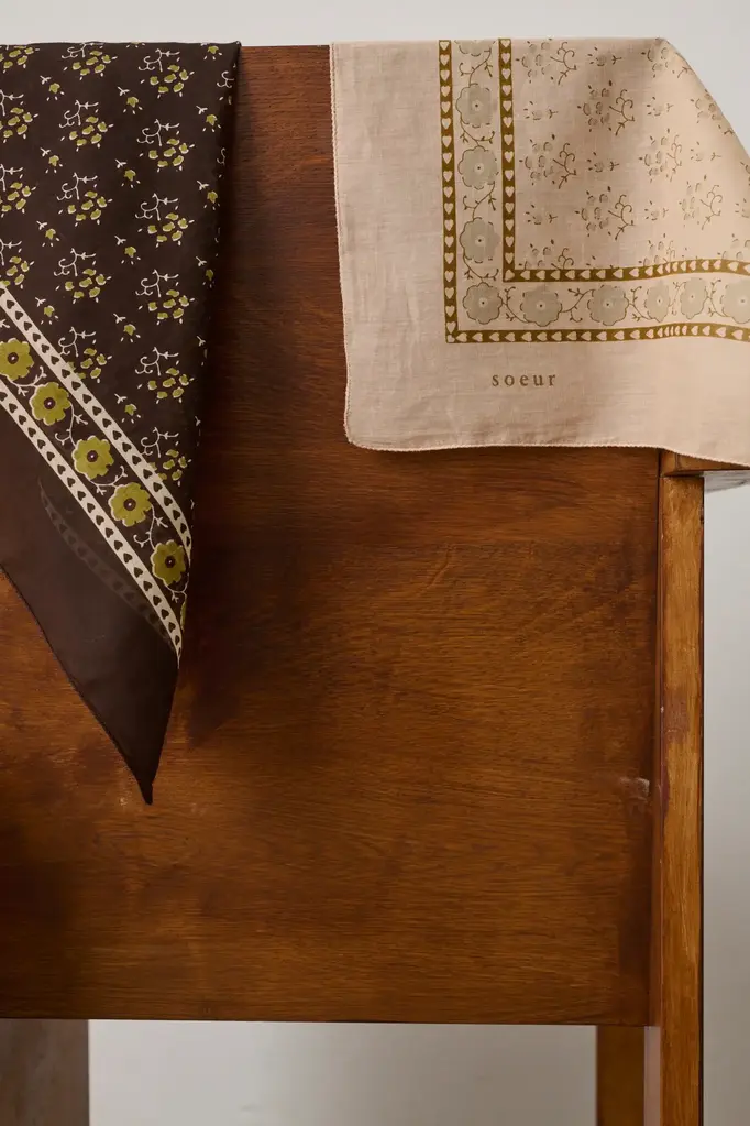 Soeur Foulard Scarf Rose Blush Beige