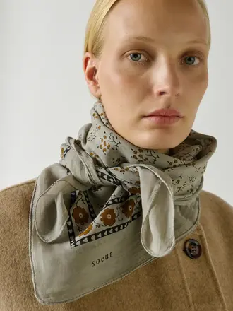 Soeur Foulard Scarf Marron Gris