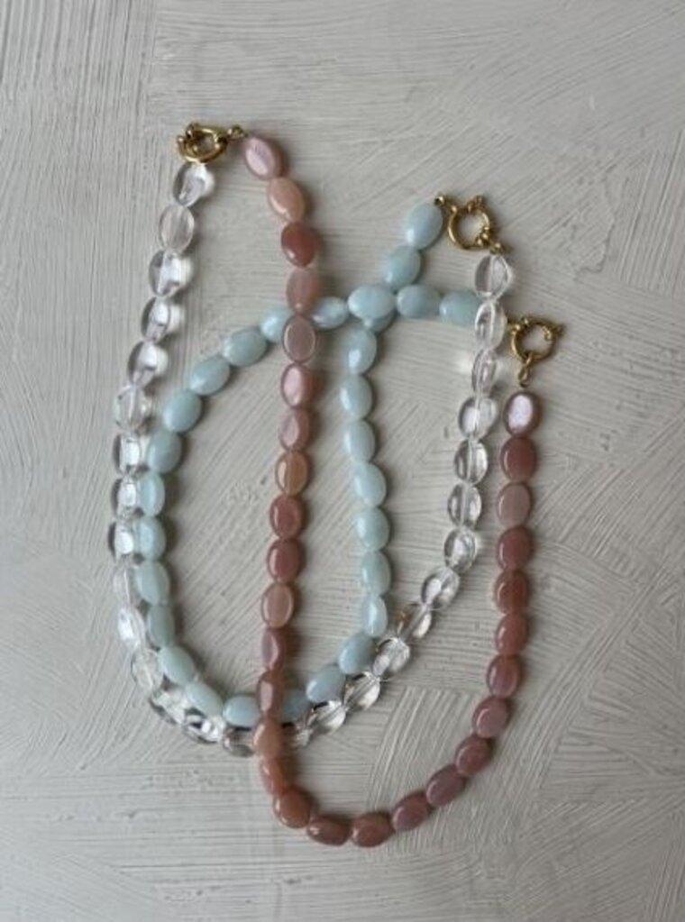 Antraciet Amelie Necklace Aqua