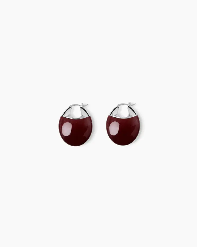 Lie Studio The Erin Earrings Silver Red Mookiate