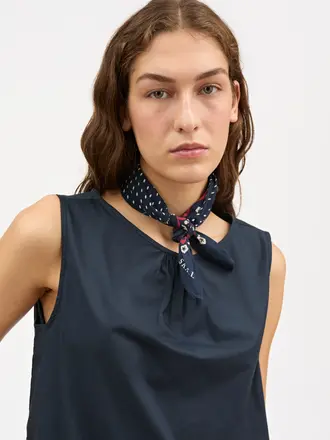 Skall Studio Juniper Scarf Navy/Red/Ecru