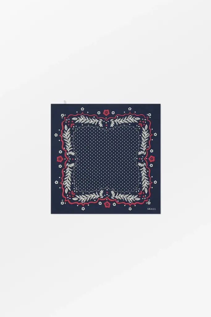 Skall Studio Juniper Scarf Navy/Red/Ecru