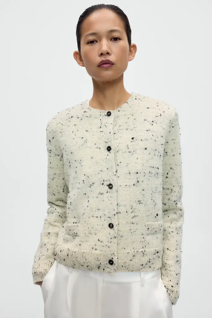 Cordera Merino Wool Flecked Cardigan