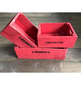 Damn Set of 3 large crates brick-red