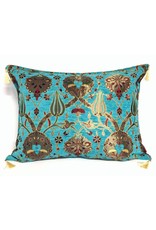 Damn Flowers turquoise pillow case / cushion cover ± 50x70cm