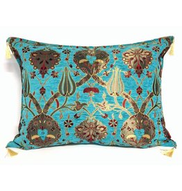 Damn Flowers turquoise kussenhoes/cushion cover ± 50x70cm