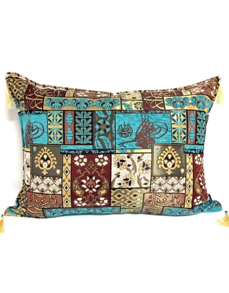 Damn Patchwork brown kussenhoes/cushion cover ± 50x70cm