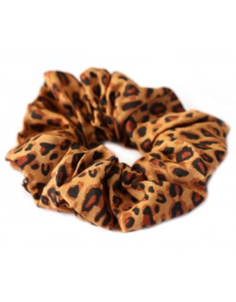 Damn Cotton scrunchie leopard dark brown