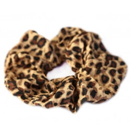 Damn Cotton scrunchie leopard dark brown - Copy