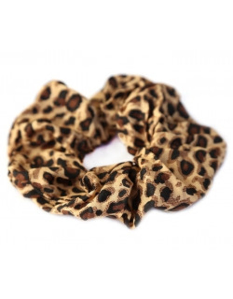 Damn Cotton scrunchie leopard brown