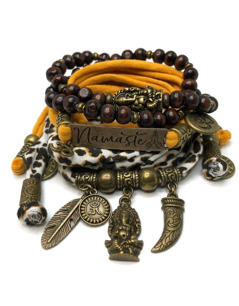 Damn Set Ganesha - Namaste animal print and orange