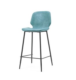 Damn Bar chair Seashell high - blue