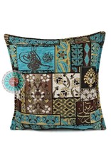 Damn Patchwork brown kussenhoes/cushion cover ± 45x45cm