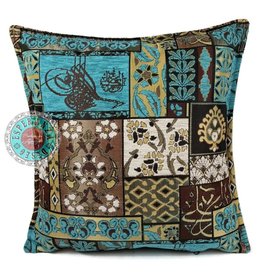 Damn Patchwork brown kussenhoes/cushion cover ± 45x45cm