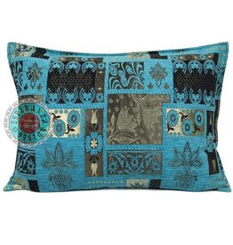 Damn Flowers turquoise pillow case / cushion cover ± 50x70cm - Copy