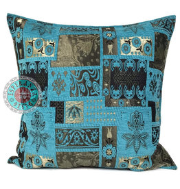 Damn Flowers turquoise pillow case / cushion cover ± 70x70cm - Copy