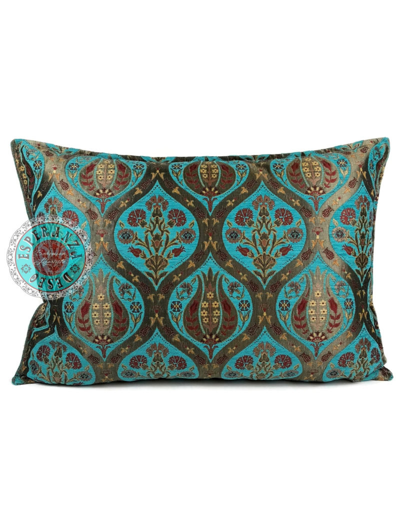 Damn Tulip turquoise pillow case / cushion cover ± 50x70cm