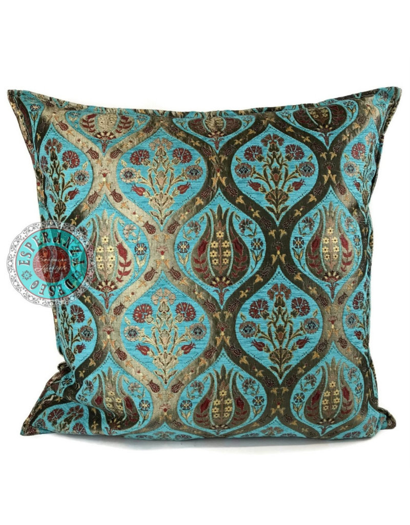 Damn Tulip turquoise pillow case / cushion cover ± 70x70cm