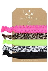 Damn Leopard set of 5 hair bows / bracelets