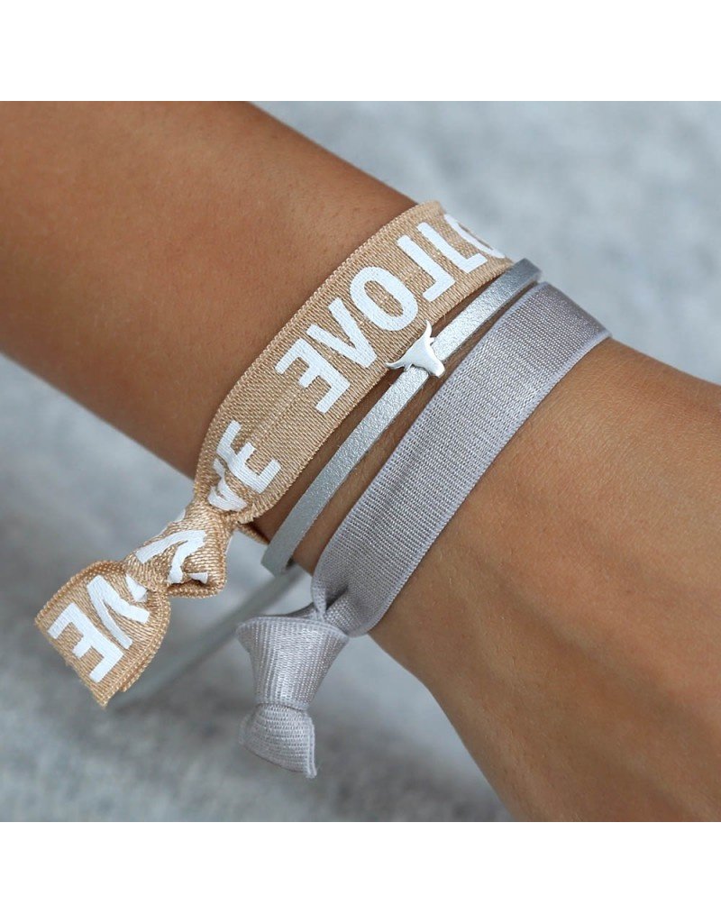 Damn Urban set van 5 haarelastiekjes/armbandjes