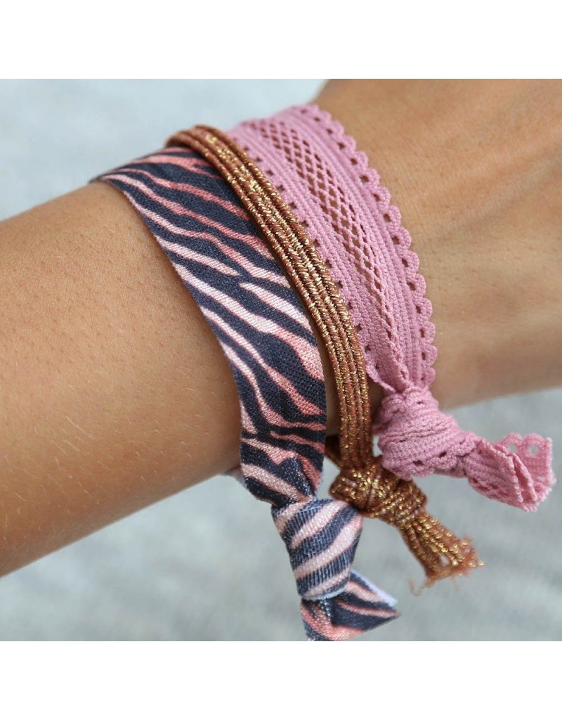 Damn Rose van 5 armbandjes/haarelastiekjes