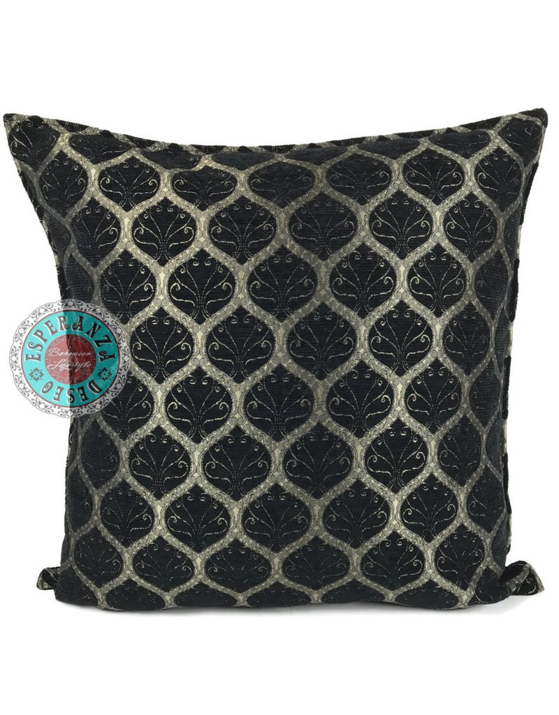 Damn Honingraat black kussenhoes/cushion cover ± 45x45cm