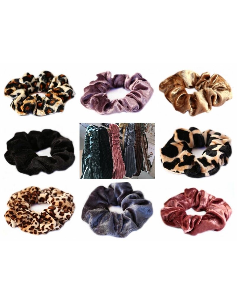 Damn Cotton scrunchie leopard dark brown