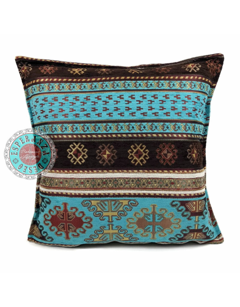 Damn Flowers turquoise pillow case / cushion cover ± 45x45cm - Copy