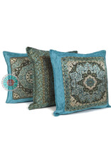 Damn Flowers turquoise pillow case / cushion cover ± 50x70cm - Copy