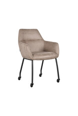 LABEL51 LABEL51 Eetkamerstoel Lenny - Taupe - Microfiber