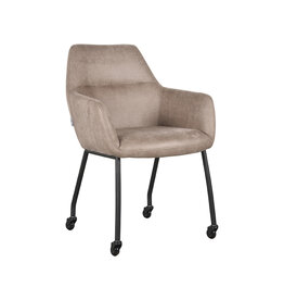 LABEL51 LABEL51 Eetkamerstoel Lenny - Taupe - Microfiber