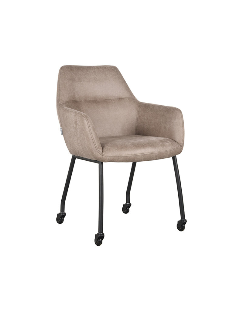 LABEL51 LABEL51 Eetkamerstoel Lenny - Taupe - Microfiber