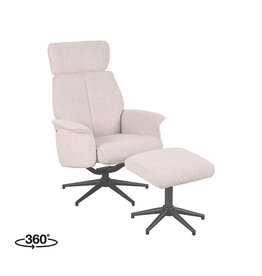 LABEL51 LABEL51 Fauteuil Verdal - Naturel - Boucle - Incl. Hocker