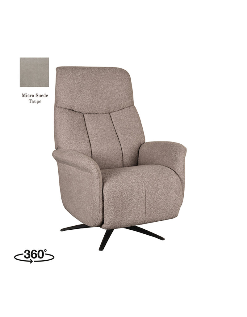 LABEL51 LABEL51 Fauteuil Oslo - Taupe - Micro Suede - Elektrische