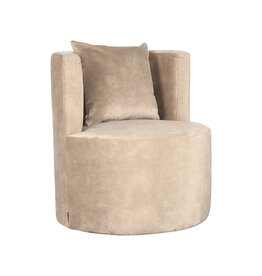 LABEL51 LABEL51 Fauteuil Evy - Zand - Velours - 65 cm