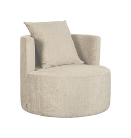 LABEL51 LABEL51 Fauteuil Evy - Beige - Fluweel - 90 cm