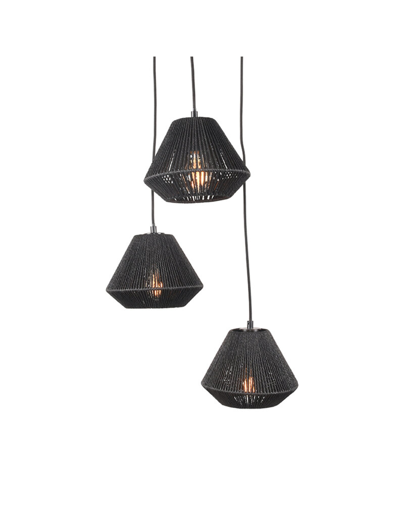 LABEL51 LABEL51 Hanglamp Ibiza - Zwart - Jute - 3-Lichts