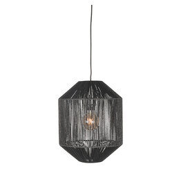 LABEL51 LABEL51 Hanglamp Ibiza - Zwart - Jute - 1-Lichts Cilinder