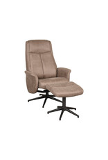 LABEL51 LABEL51 Fauteuil Bergen - Taupe - Micro Suede - Incl. Hocker