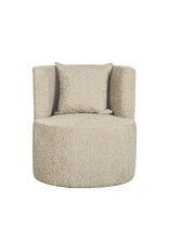 LABEL51 LABEL51 Fauteuil Evy - Beige - Fluweel - 65 cm