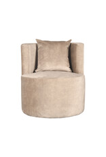 LABEL51 LABEL51 Fauteuil Evy - Zand - Velours - 65 cm